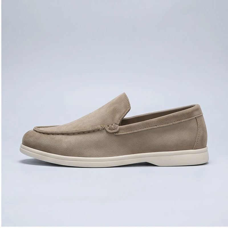 khaki2 suede loafers in a studio background - 2