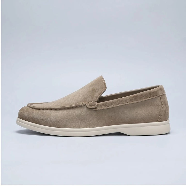 khaki2 suede loafers in a studio background - 2