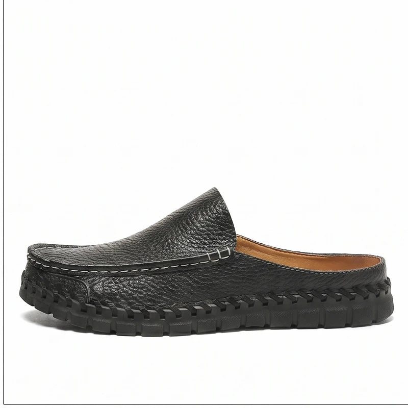 Black leather mule on a white background - 2