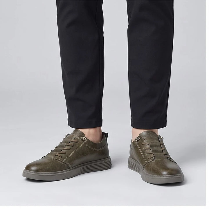 Model wearing Brown oxford in a studio