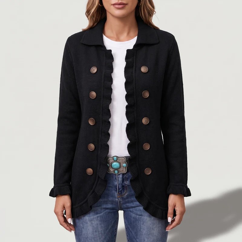 02 jacket in a dark wood interior