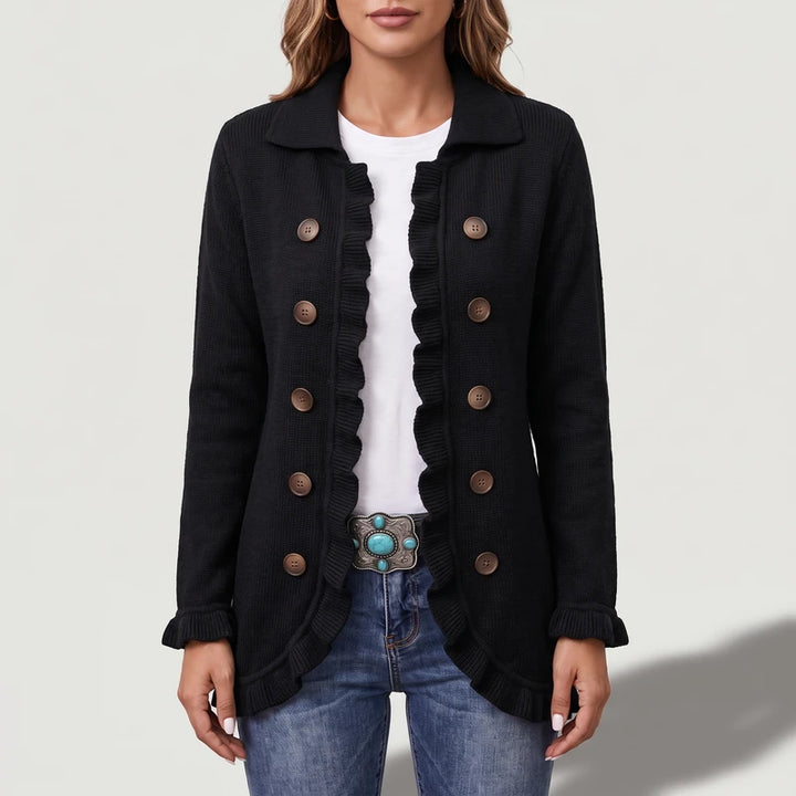 02 jacket in a dark wood interior