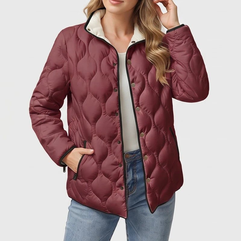 Red cotton jackets on an off-gray studio background - 2