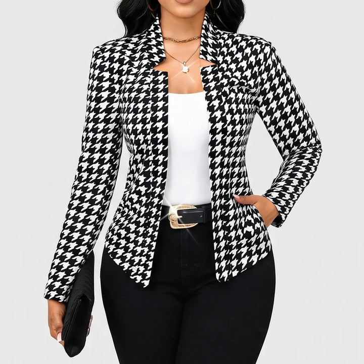 Brown blazer on an off-gray studio background - 2