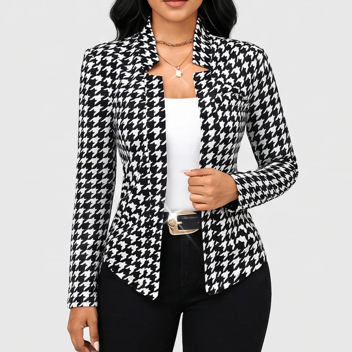 Brown blazer on an off-gray studio background - 3