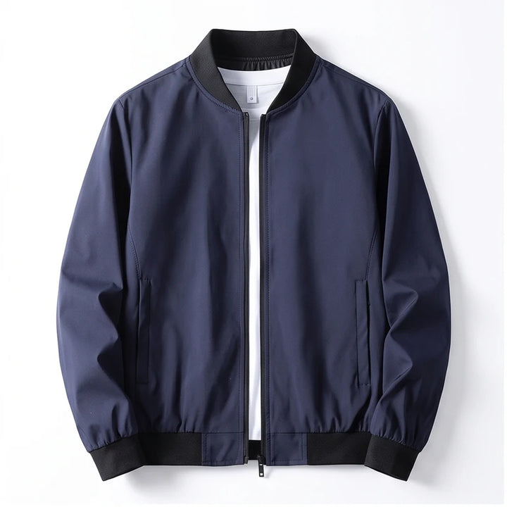 Navy apparel on a white background