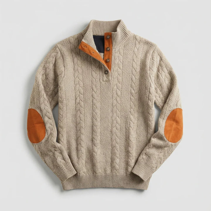 Rowan Men's Cable Knit Pullover Sweater