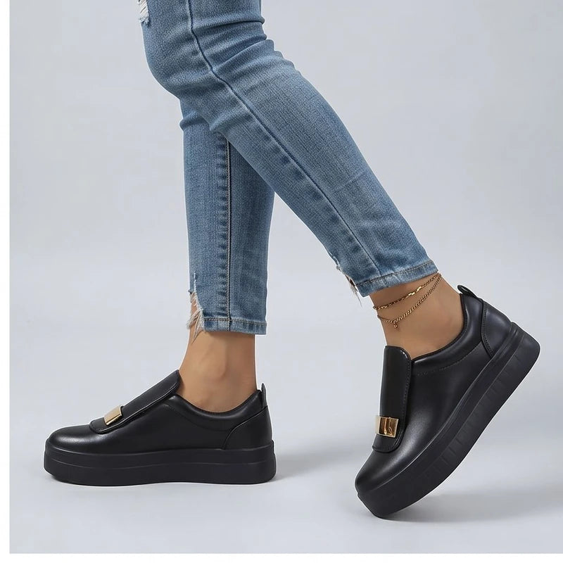 Model wearing Black sneakers in a studio - 2