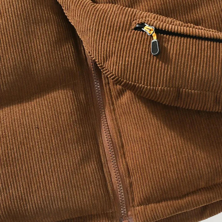 Corwin Men's Corduroy Puffer Vest with Crossbody Bag