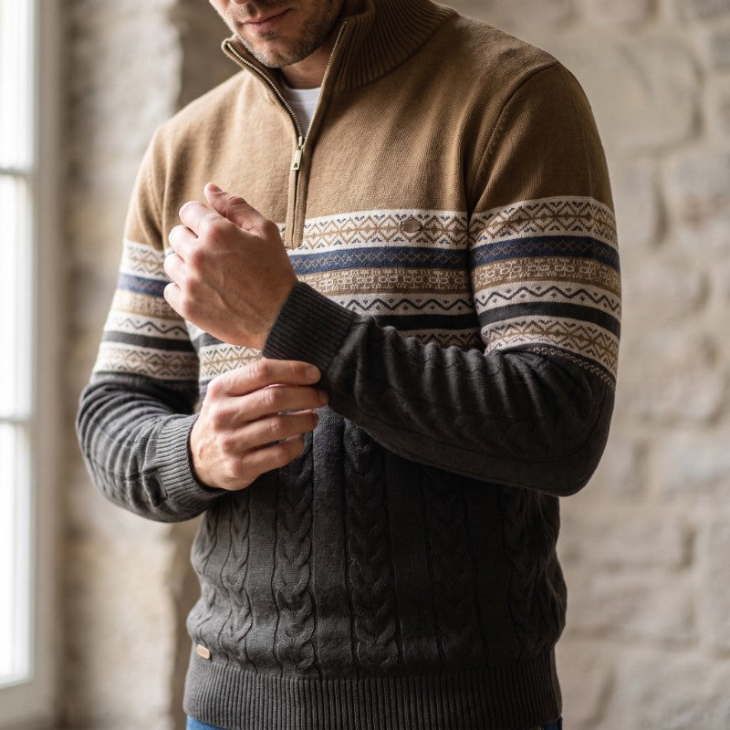 Bjorn Men's Quarter Zip Pullover Sweater