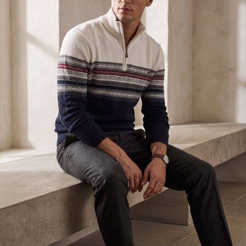 Bjorn Men's Quarter Zip Pullover Sweater
