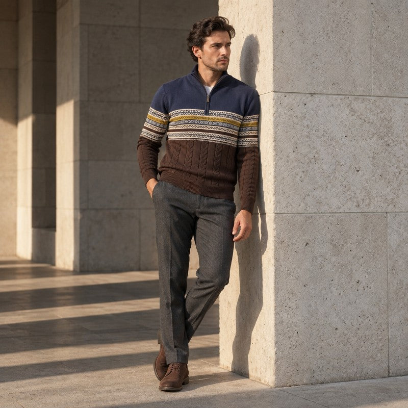Bjorn Men's Quarter Zip Pullover Sweater