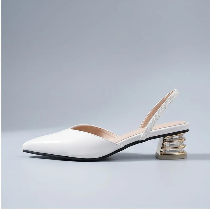 White sandals in a studio background - 2