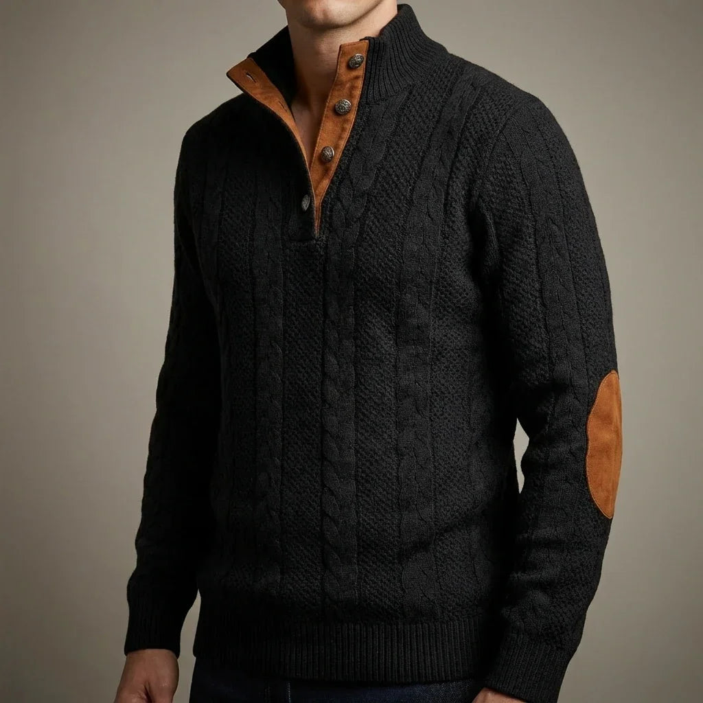 Rowan Men's Cable Knit Pullover Sweater