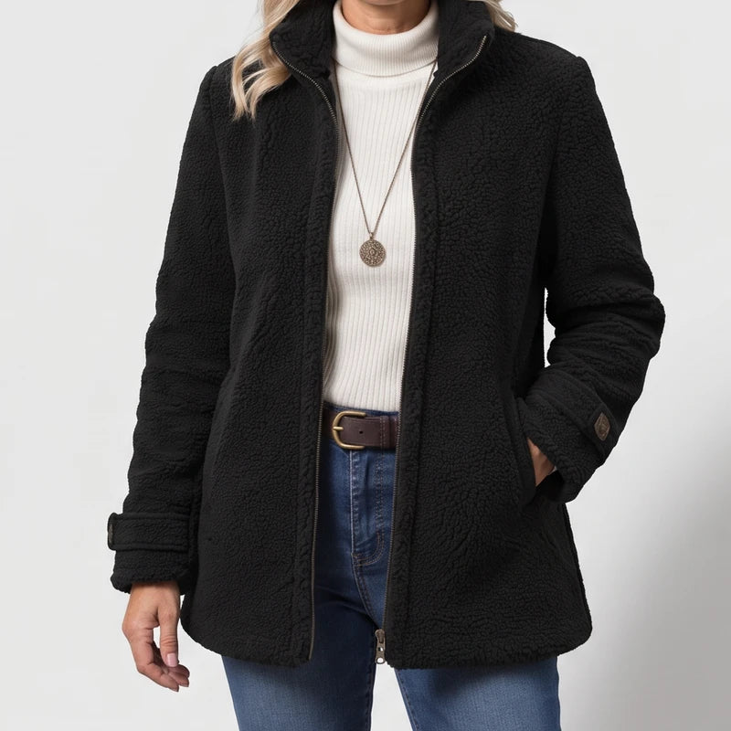 Black jacket on an off-gray studio background - 2