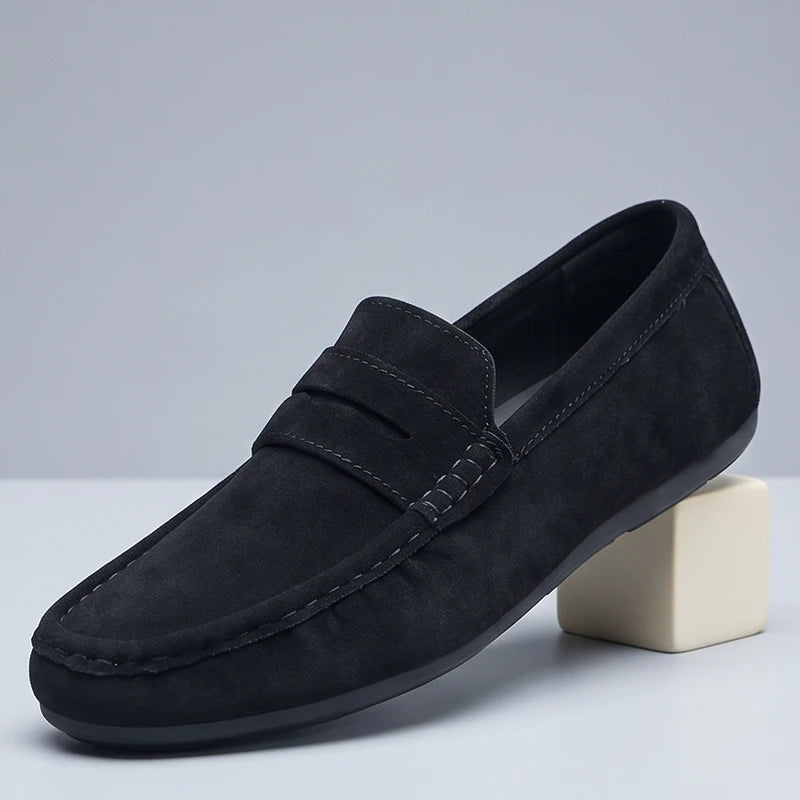 Black Callahan Suede Penny Loafers product photo