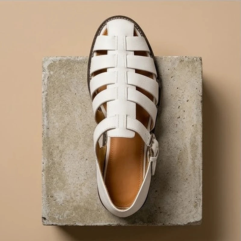 White Rafferty Genuine Leather Fisherman Sandals product photo - 3
