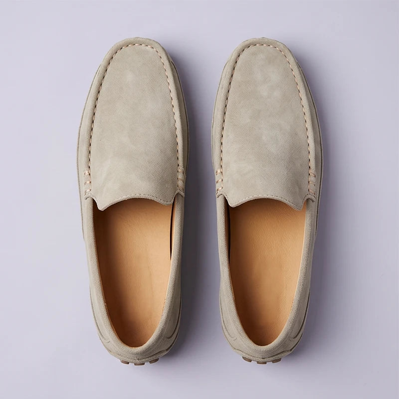 Khaki Devereux Suede Driving Loafers product photo - 3