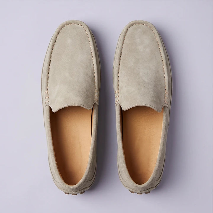 Khaki Devereux Suede Driving Loafers product photo - 3