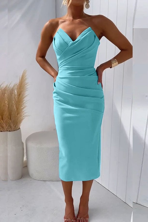 Cassandra Women's Strapless Bodycon Midi Dress