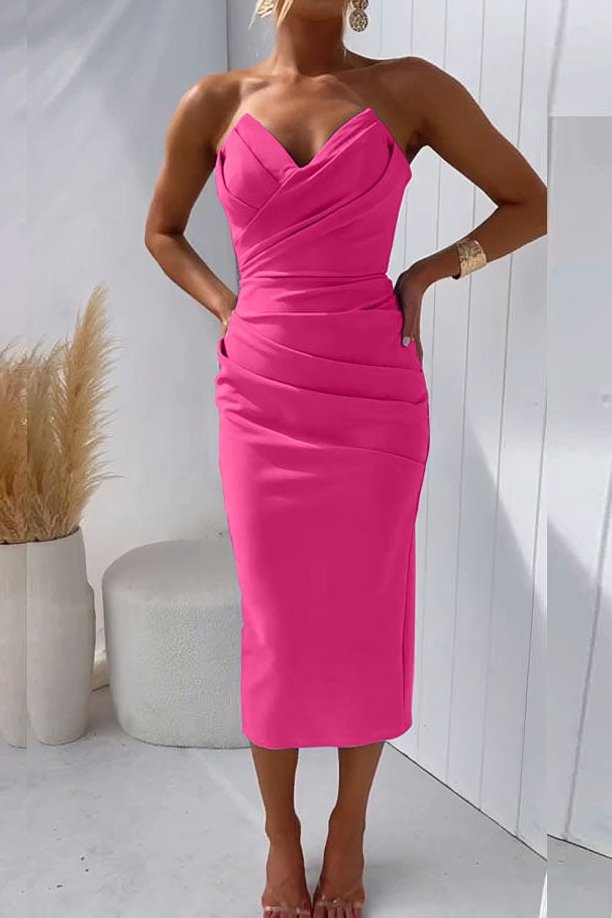 Cassandra Women's Strapless Bodycon Midi Dress