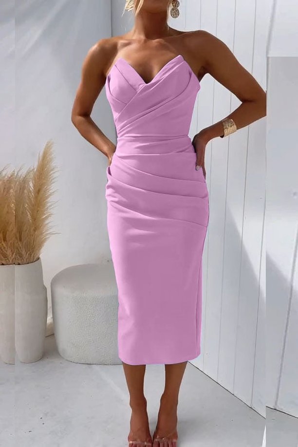 Cassandra Women's Strapless Bodycon Midi Dress