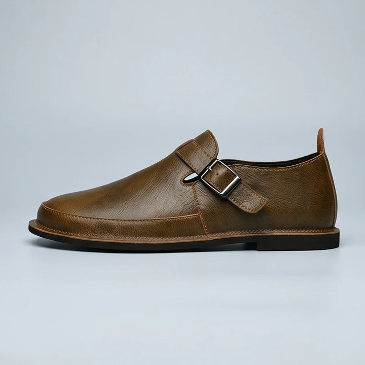 Brown Winslow Genuine Leather Monk Strap Loafers product photo - 2