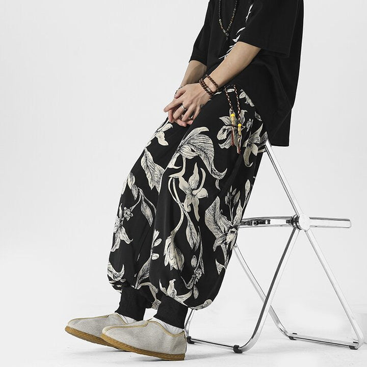 Kyoto Men's Wide-Leg Floral Joggers