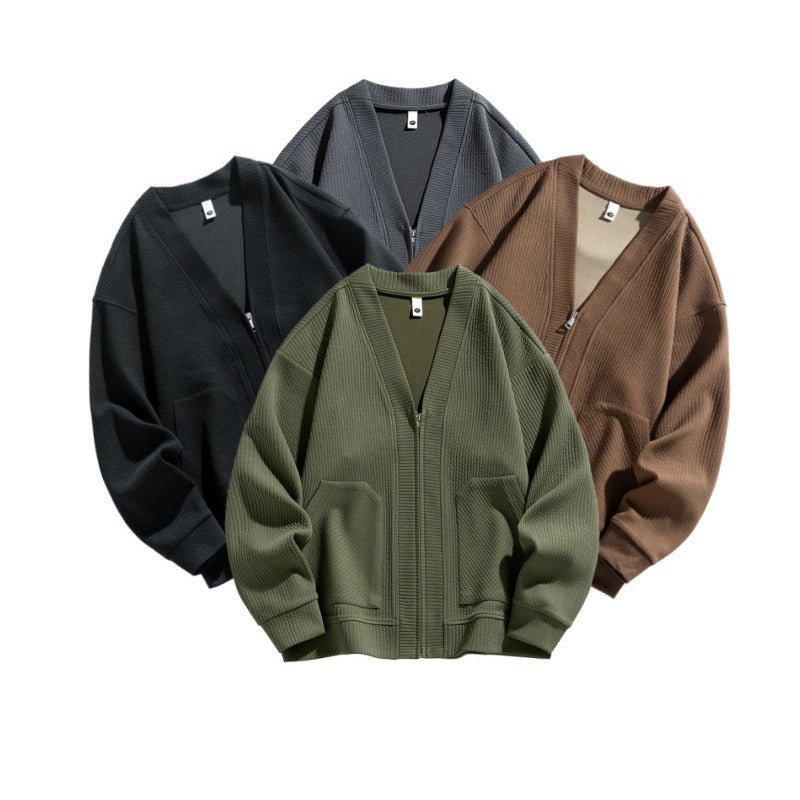 Cascade Men's Textured Knit Cardigan