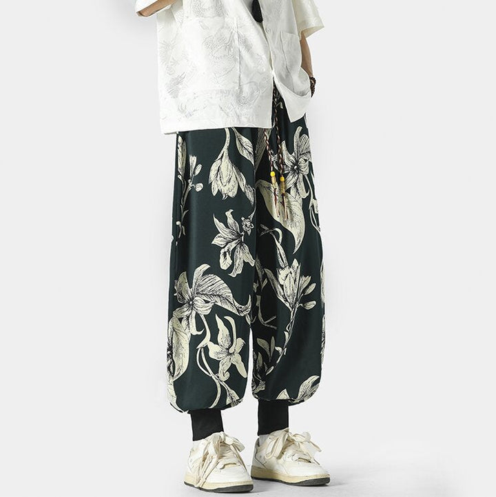 Kyoto Men's Wide-Leg Floral Joggers