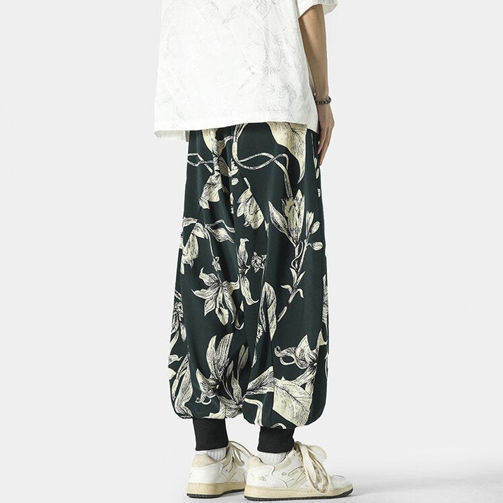 Kyoto Men's Wide-Leg Floral Joggers