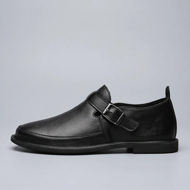 Black Winslow Genuine Leather Monk Strap Loafers product photo - 2