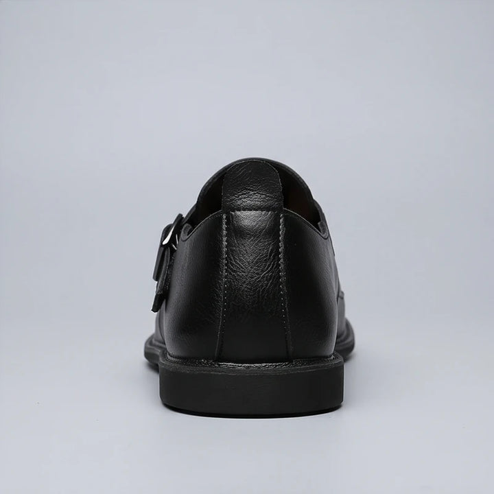 Black Winslow Genuine Leather Monk Strap Loafers product photo - 4