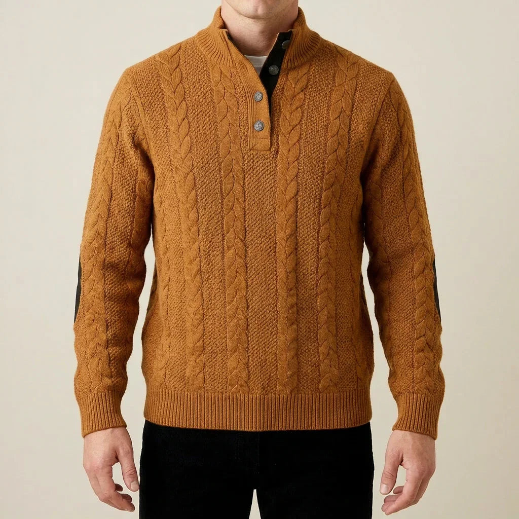 Rowan Men's Cable Knit Pullover Sweater