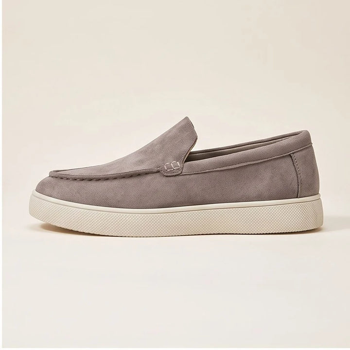brown1 suede loafers in a studio background - 2