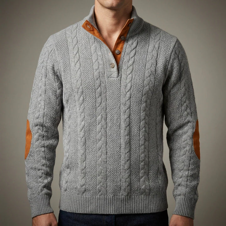 Rowan Men's Cable Knit Pullover Sweater