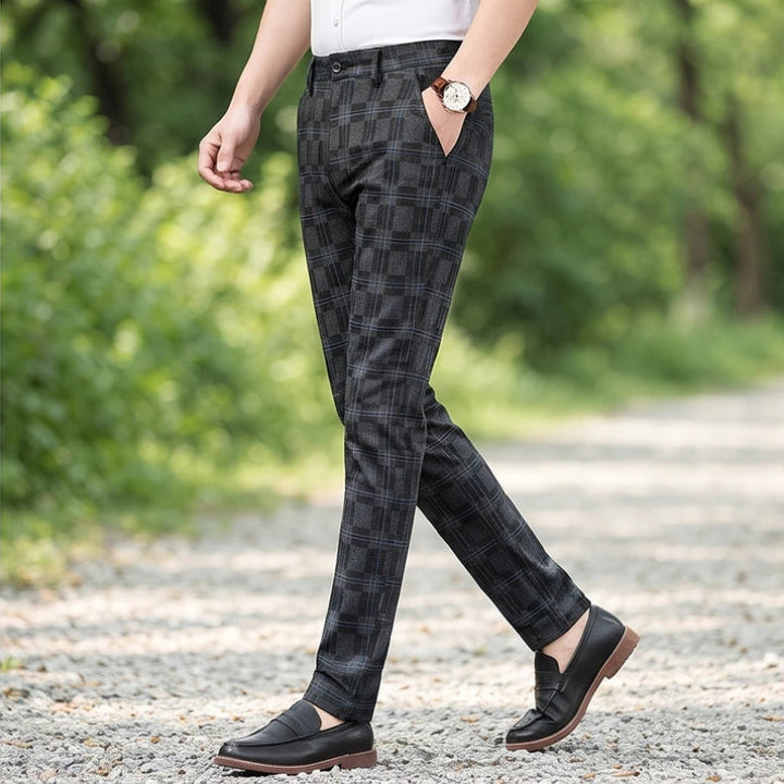 Model wearing Black cotton pants outdoors - 2
