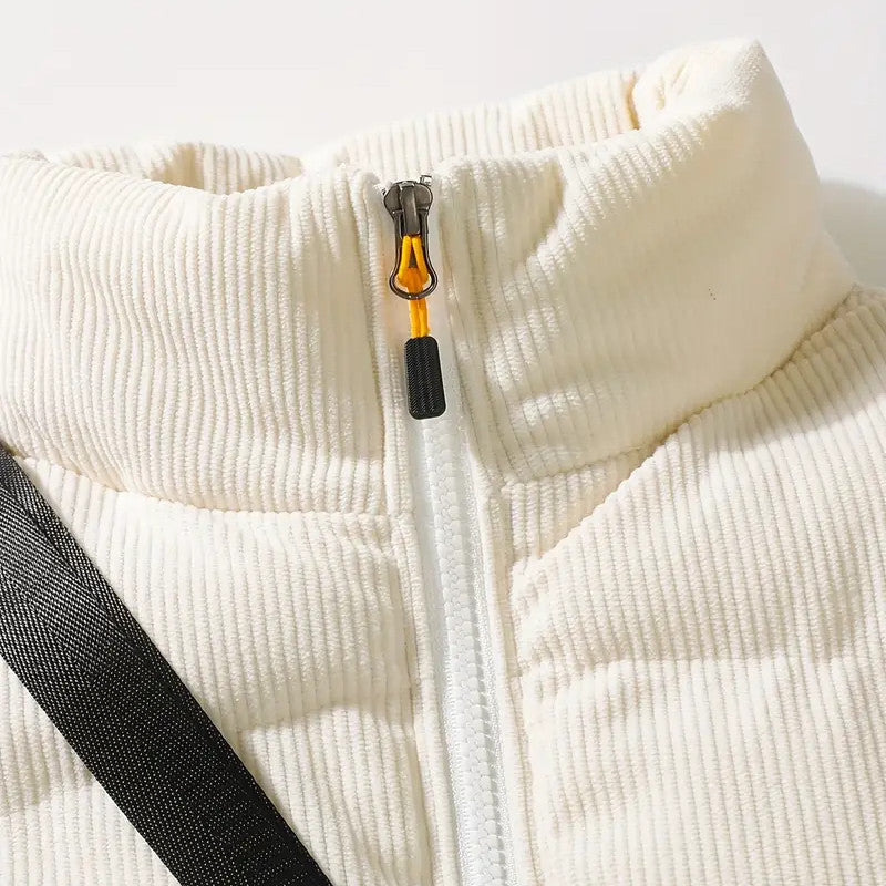 Corwin Men's Corduroy Puffer Vest with Crossbody Bag