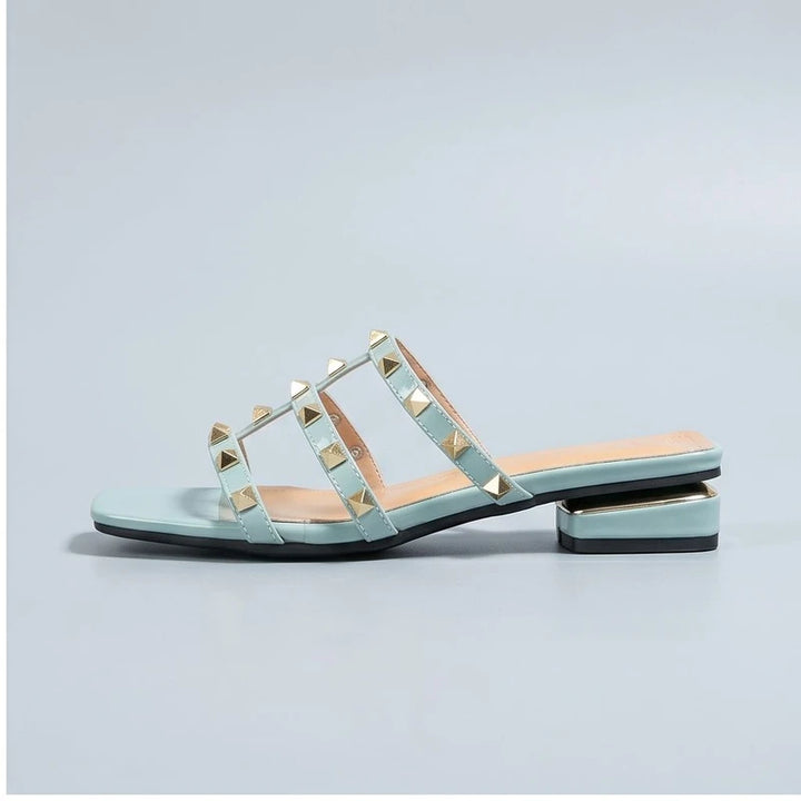 Blue Calista Studded Leather Sandals product photo - 2
