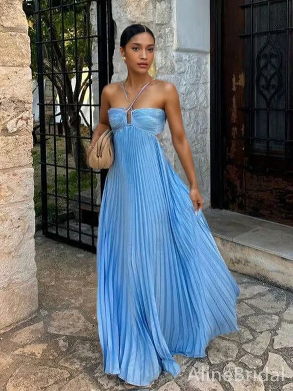 Seraphine Women's Pleated Halter Maxi Dress