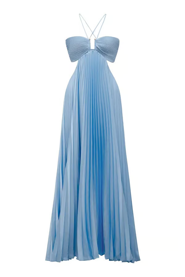 Seraphine Women's Pleated Halter Maxi Dress