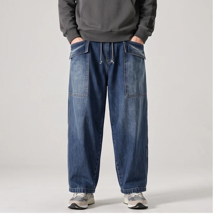 Blue jeans on a white background