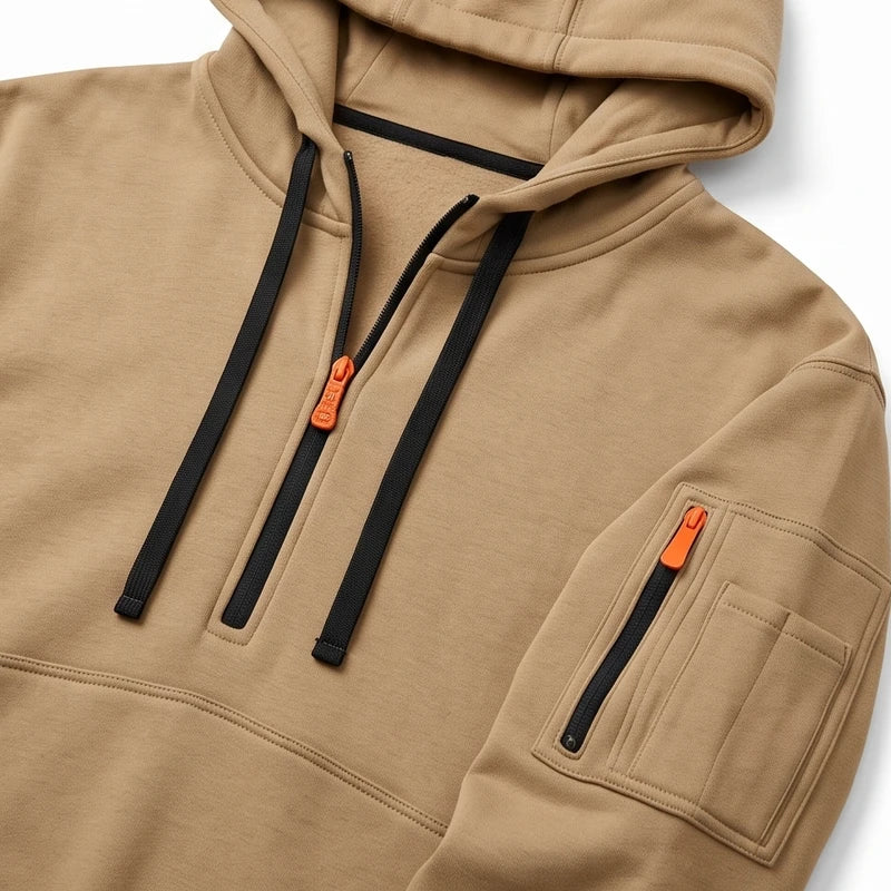 Beige hoodie on a white background - 2