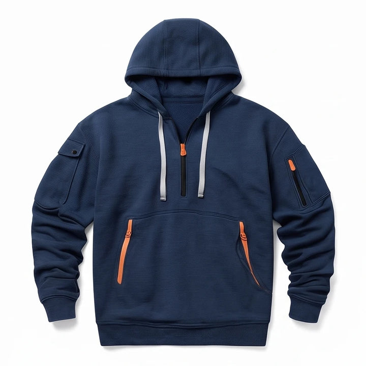 Blue hoodie on a white background