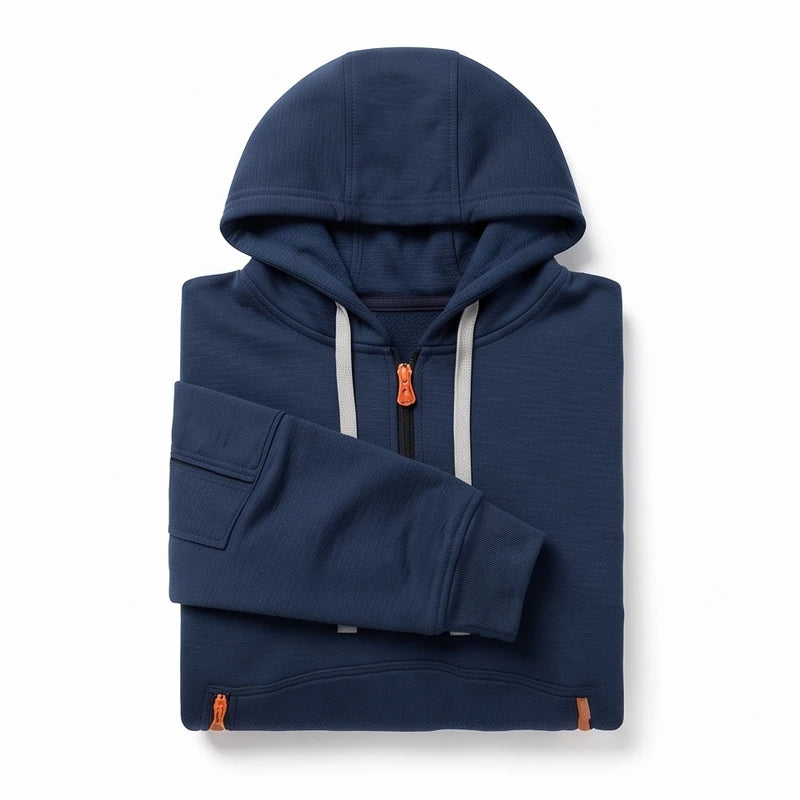 Blue hoodie on a white background - 3
