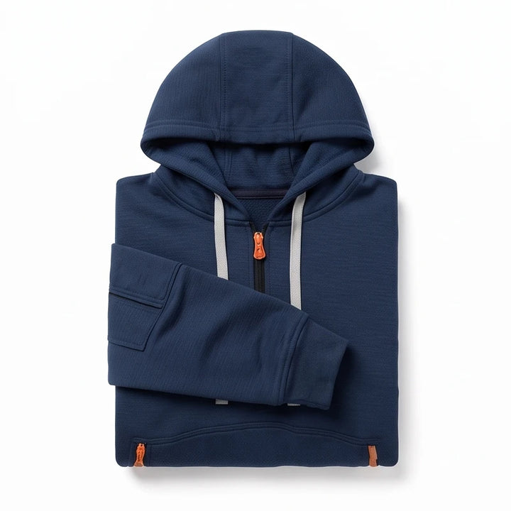 Blue hoodie on a white background - 3