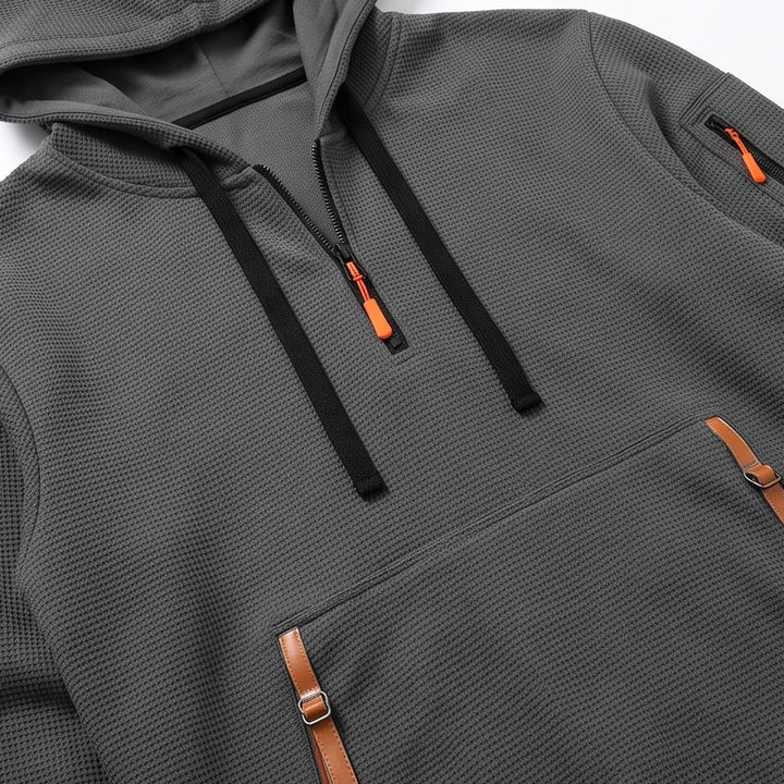 Dark Gray hoodie on a white background - 2