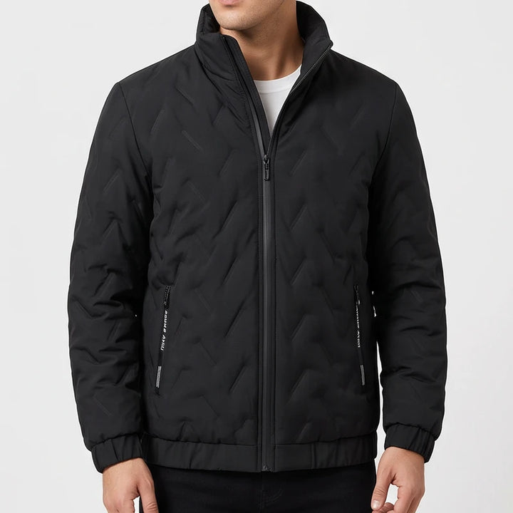 Black jacket on an off-gray studio background - 2