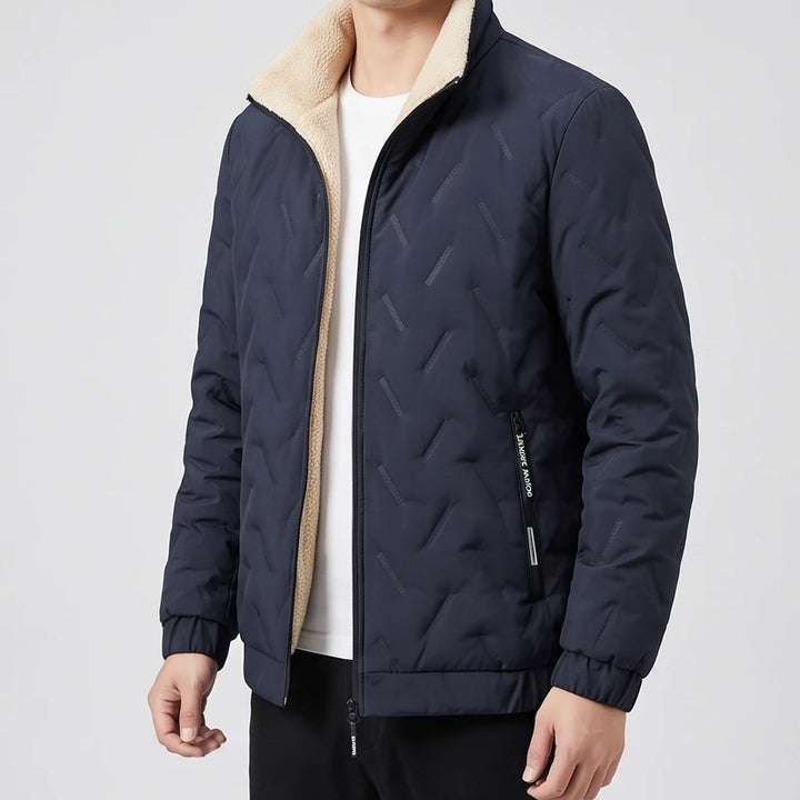 Gray jacket on an off-gray studio background - 2