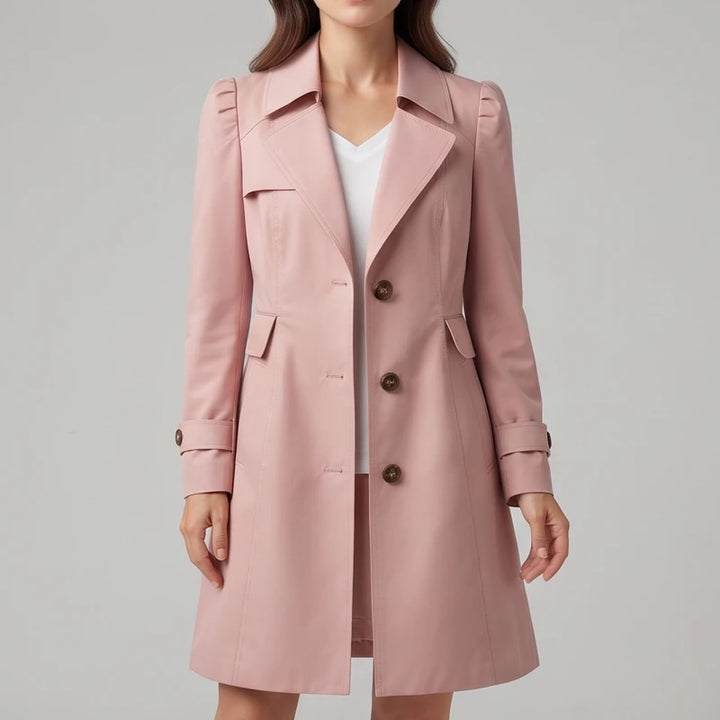 Pink top on an off-gray studio background